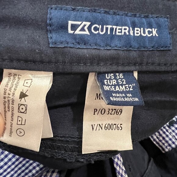 Cutter & Buck Mens Navy Blue Chino Flat Front Pants Size 36 NWOT - Picture 7 of 9